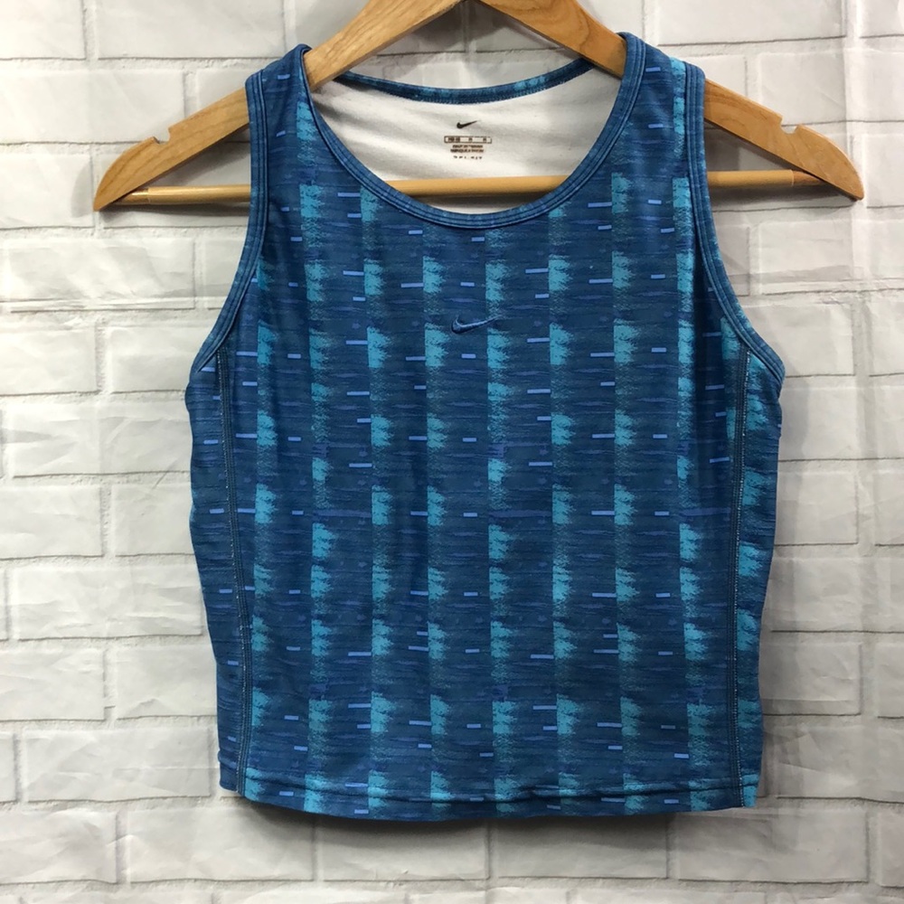 Nike Blue Green Cropped Racerback Workout Top